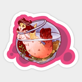 mermaid in the aquarium Sticker